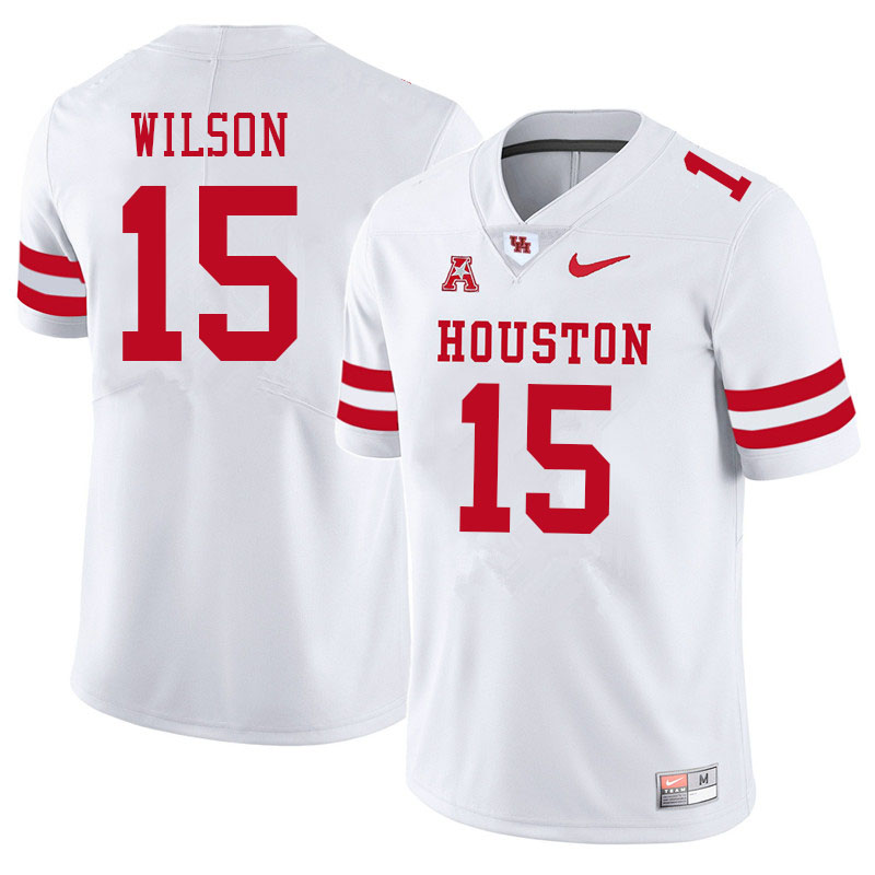 Men #15 Mark Wilson Houston Cougars College Football Jerseys Sale-White - Click Image to Close
